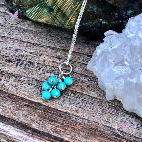 Turquoise Cluster December Birthstone Necklace